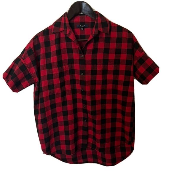 Madewell Buffalo Plaid Short Sleeve Button Down - Picture 4 of 5